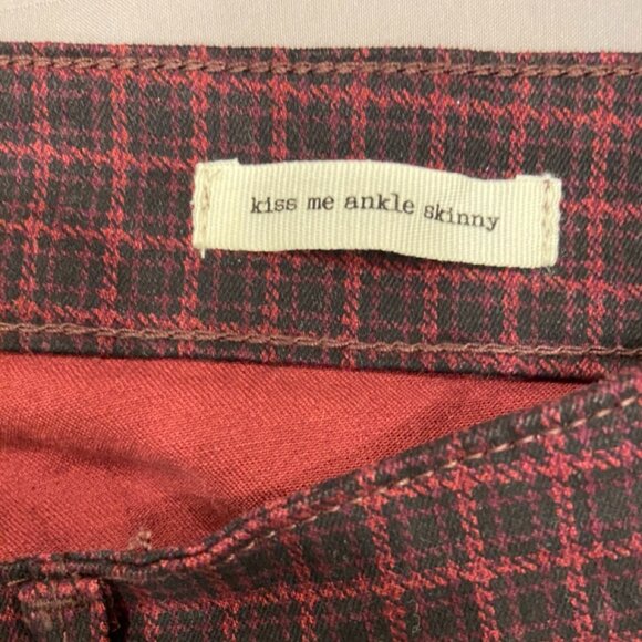Jessica Simpson Red and Black Skinny Ankle Plaid Jeans - 18W - NWT - Picture 3 of 8